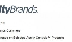 Acuity Brands再次对产品提价 这次不是因为关税问题